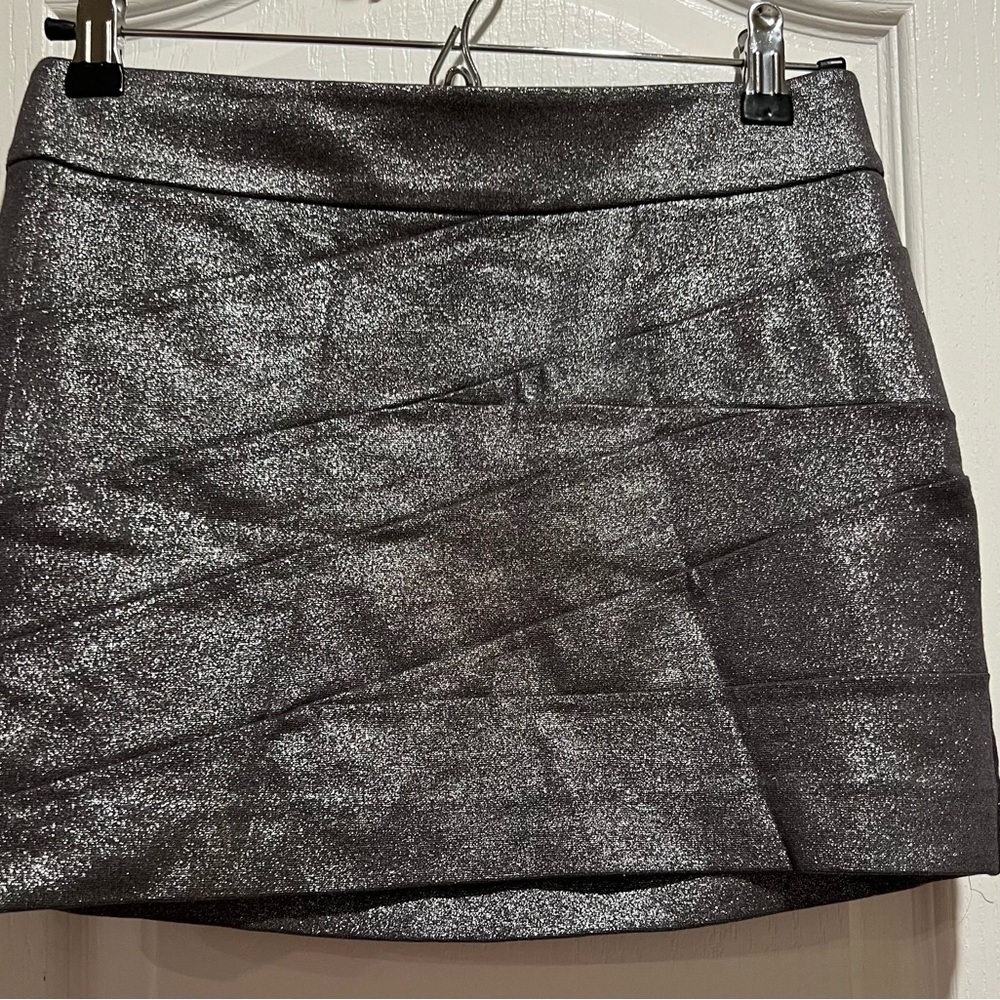 Express Metallic silver mini skirt size 00
